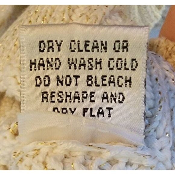 Vtg Y2K Cache Short Sleeve V Neck Open Knit Long Sweater Top Ivory Metallic XS - Picture 10 of 11